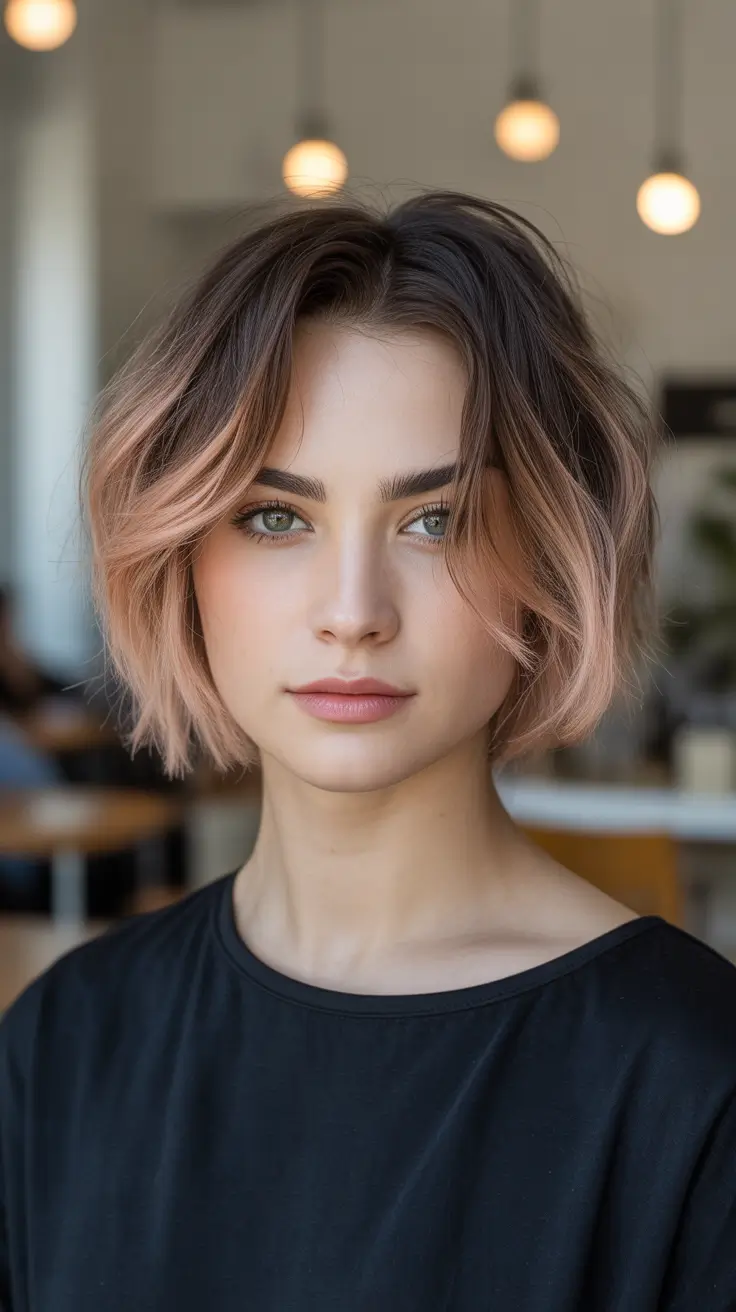 Short Haircuts for Winter 2025-2026 Rose-Tinted Bob with Soft Ends