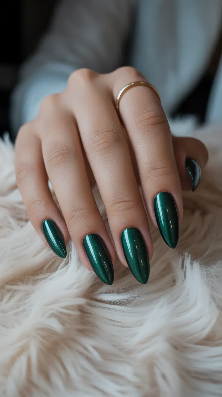 Stylish Fall & Winter Nails 2025-2026 Emerald Envy