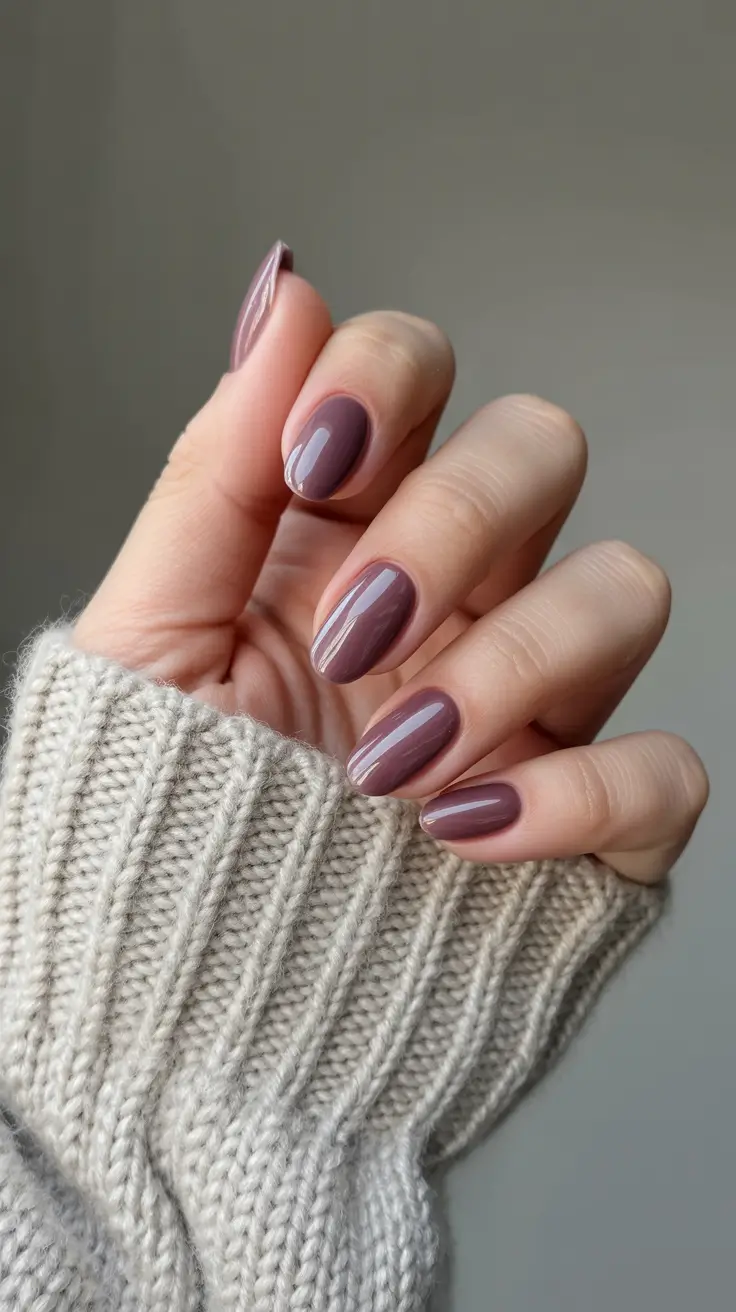 Stylish Fall & Winter Nails 2025-2026 Soft Mauve Serenity