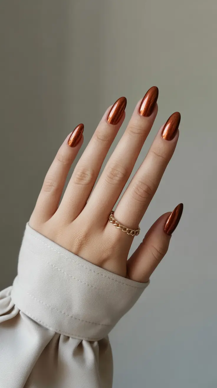 Stylish Fall & Winter Nails 2025-2026 Bronzed Elegance
