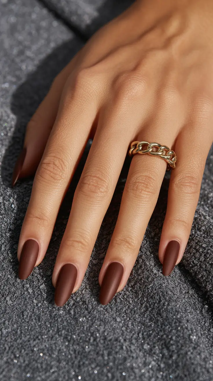 Stylish Fall & Winter Nails 2025-2026 Matte Mocha Sophistication
