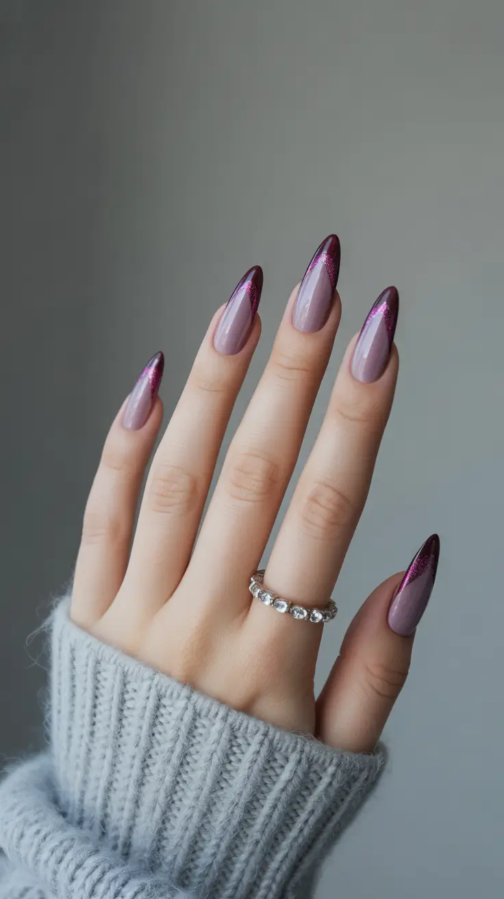 Stylish Fall & Winter Nails 2025-2026 Berry-Tipped Grace