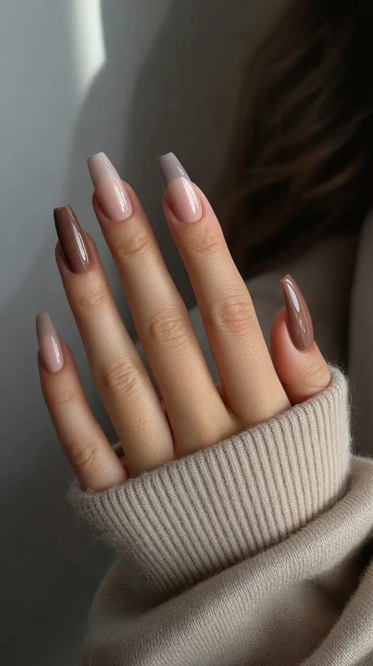 Stylish Fall & Winter Nails 2025-2026 Gradient Taupe Blend