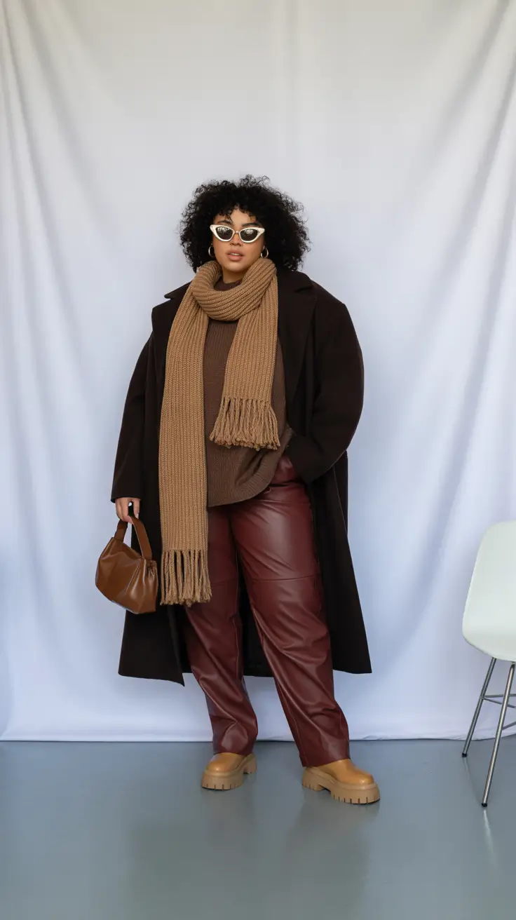Stylish Plus Size Outfits Winter 2025-2026 Deep Mocha Layers