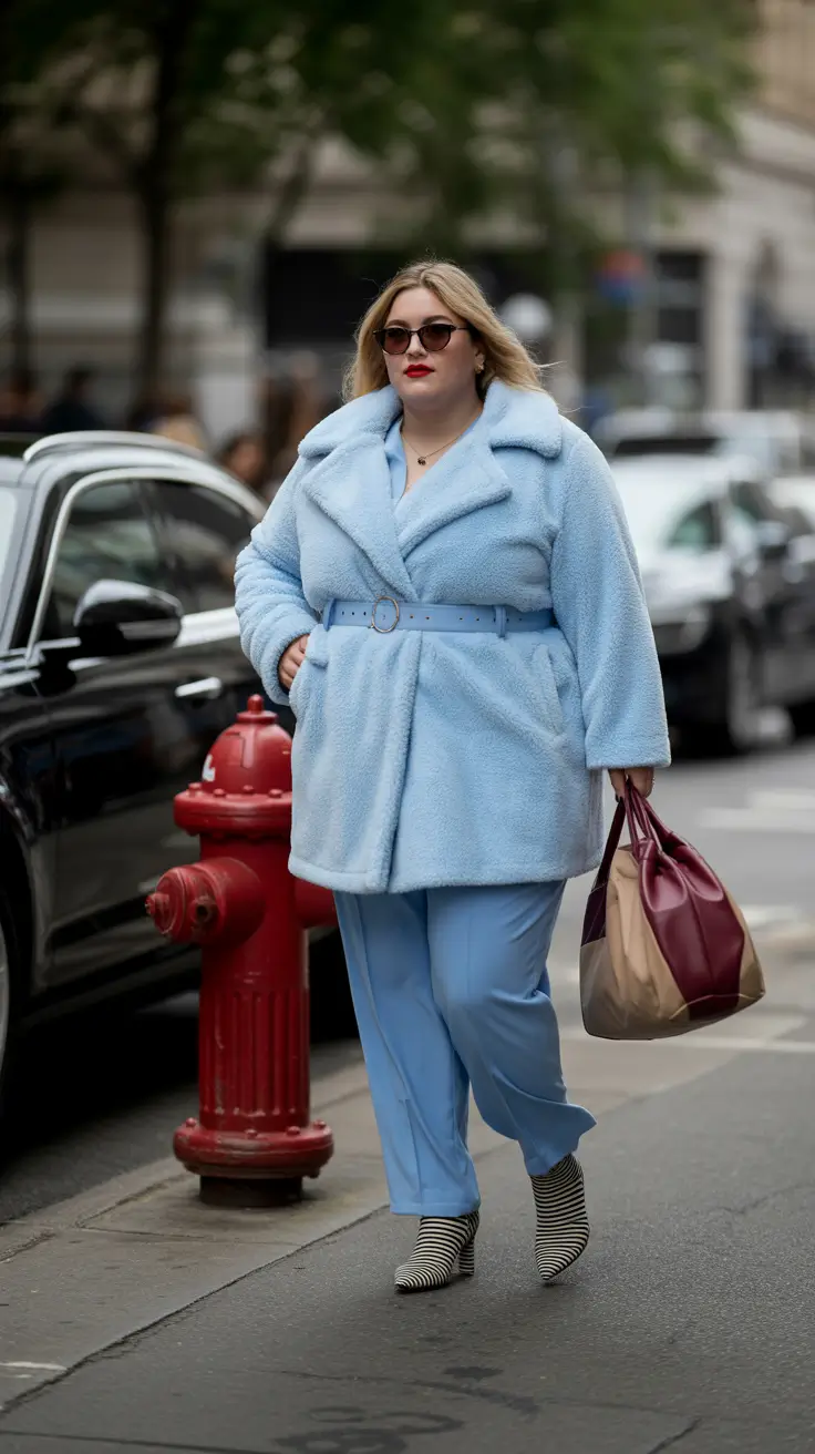 Stylish Plus Size Outfits Winter 2025-2026 Soft Blue Confidence