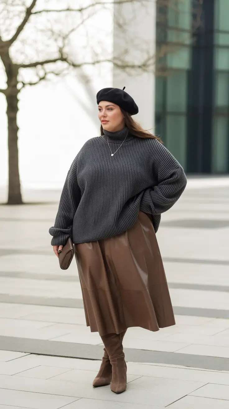 Stylish Plus Size Outfits Winter 2025-2026 Parisian Winter Mood