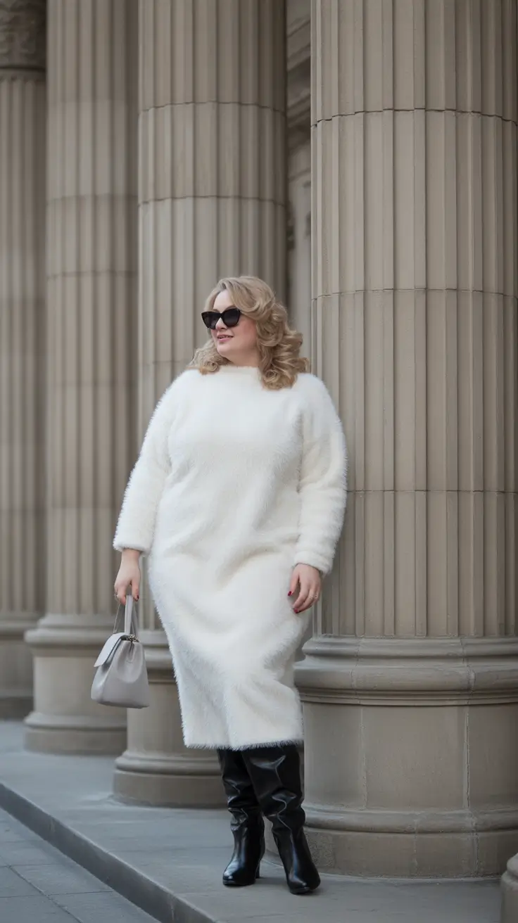 Stylish Plus Size Outfits Winter 2025-2026 Winter White Elegance