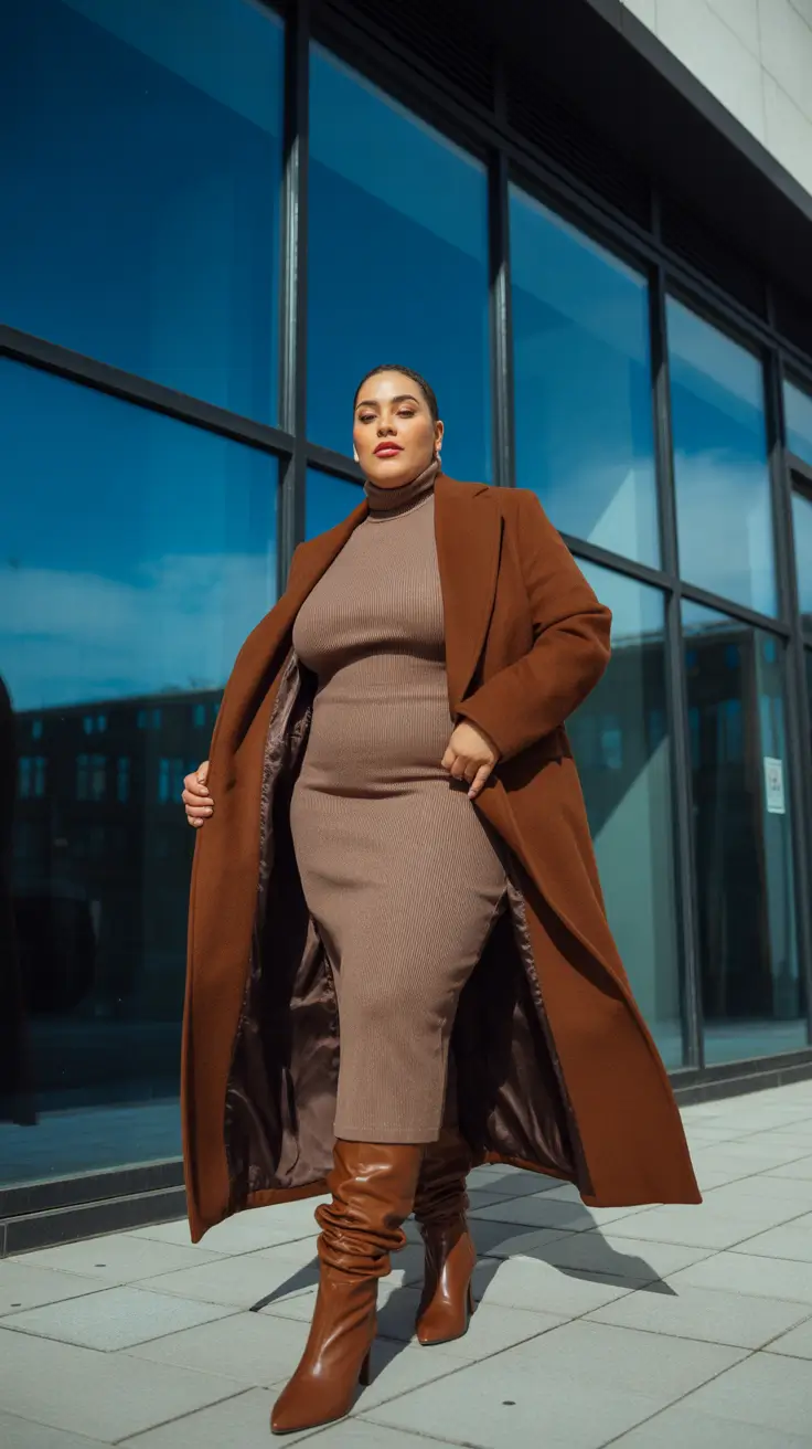 Stylish Plus Size Outfits Winter 2025-2026 Chocolate Sophistication