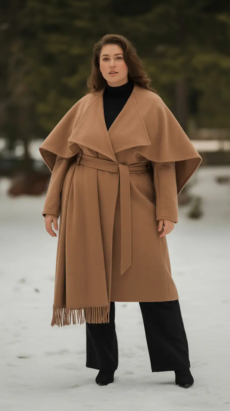 Stylish Plus Size Outfits Winter 2025-2026 Camel Elegance with a Modern Twist