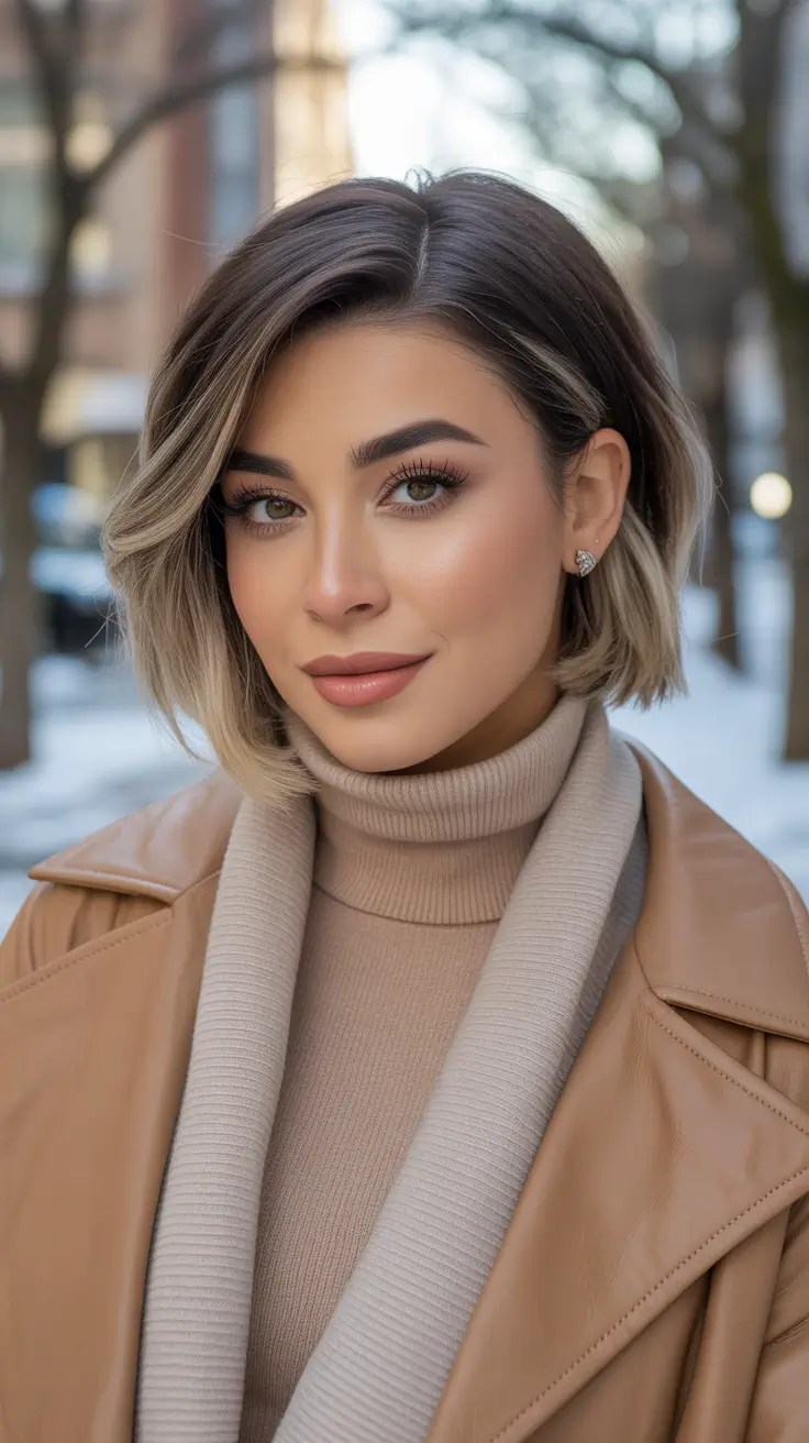 Trending Hair Colors Winter 2025-2026 Frosted Mocha Bob