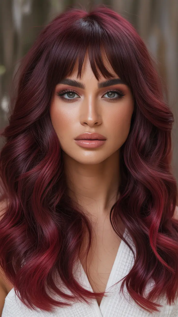 Trending Hair Colors Winter 2025-2026 Velvet Burgundy Layers