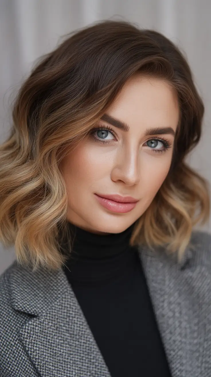 Trending Hair Colors Winter 2025-2026 Soft Bronde Bob