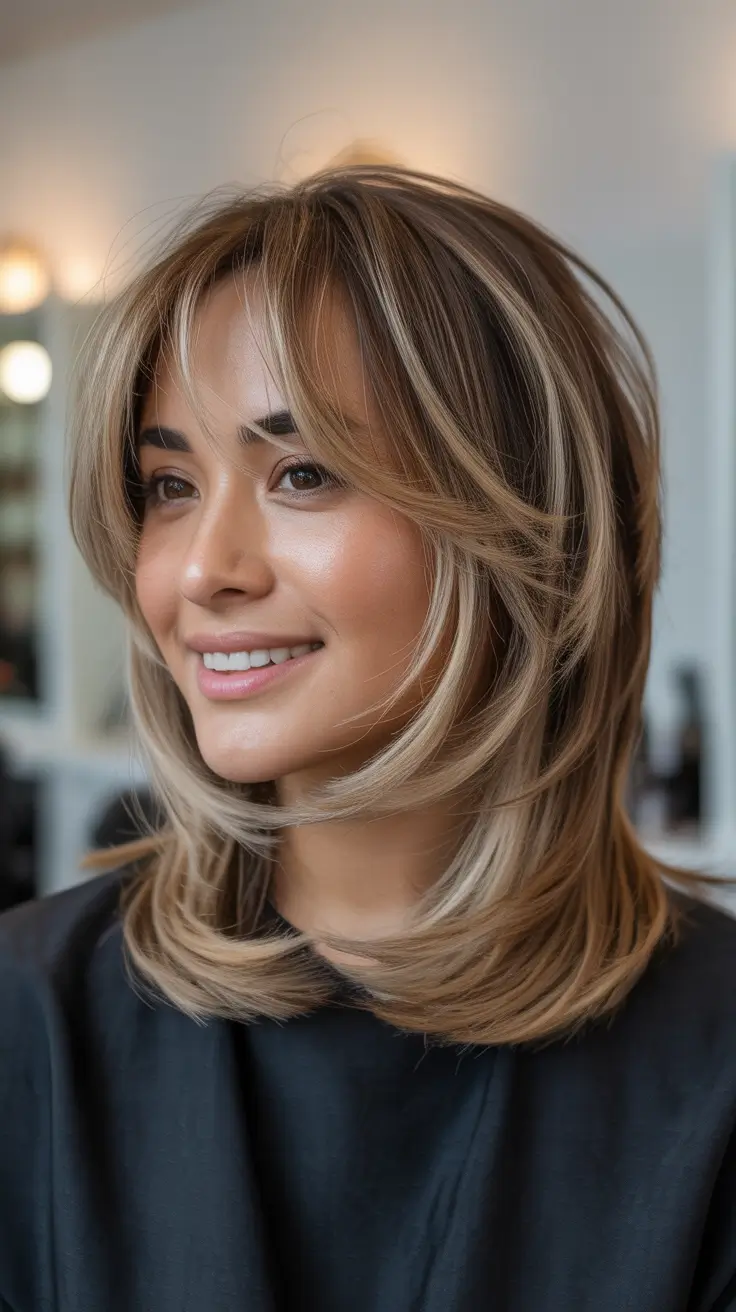 Trendy Fall & Winter Haircuts Ideas 2025–2026 Layered Butterfly Cut with Face Framing