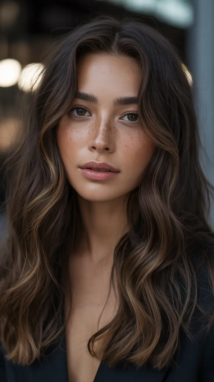 Trendy Fall & Winter Haircuts Ideas 2025–2026 Classic Layers with Natural Brunette Shine