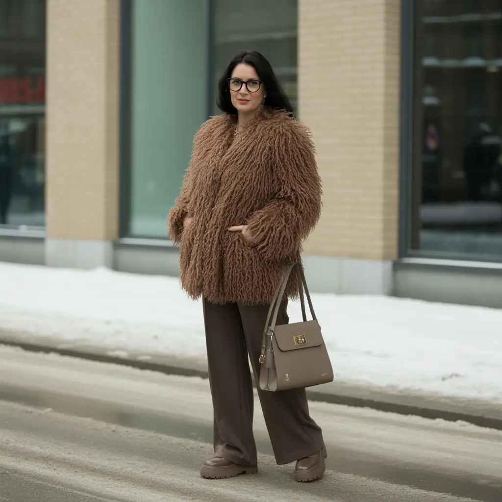 Trendy Outfit for Winter 2025 2026 Shaggy Textures for Bold Warmth