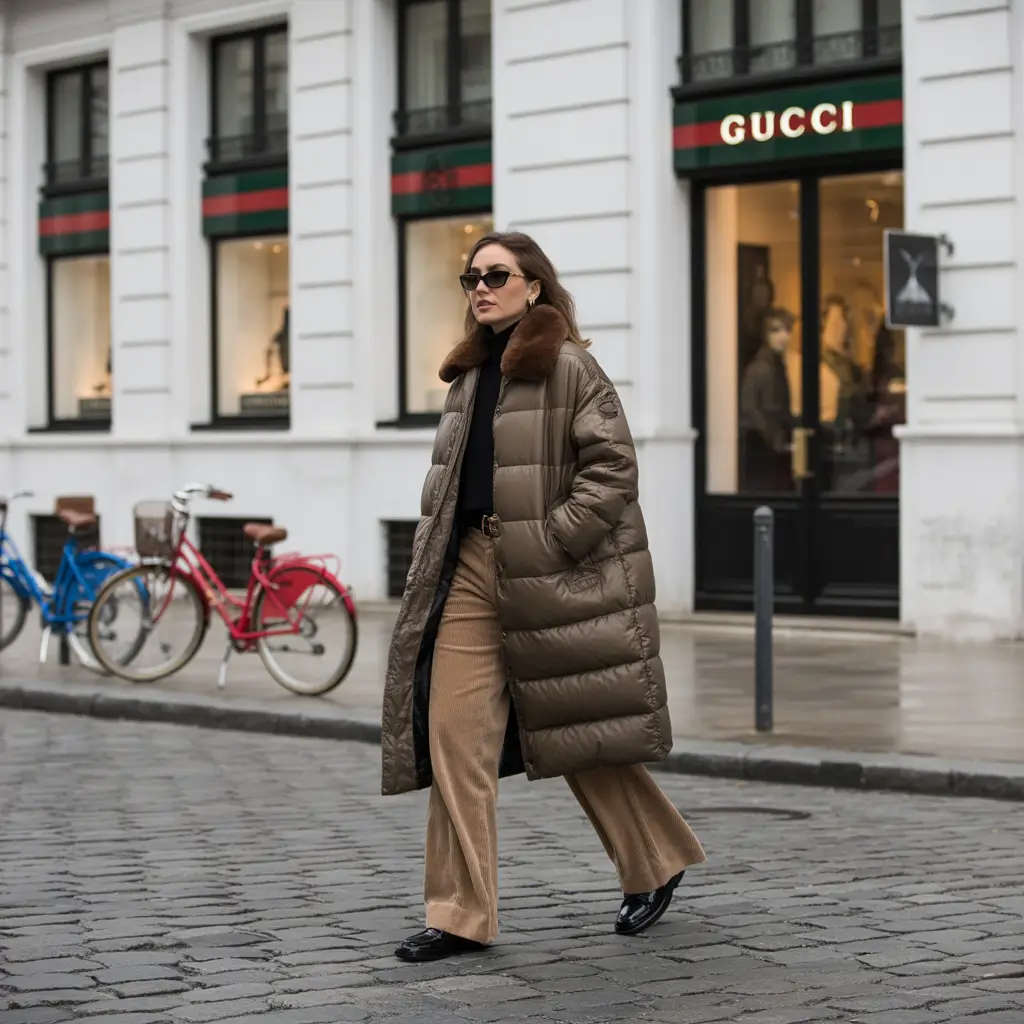 Trendy Outfit for Winter 2025 2026 Modern Luxe Puffer with Vintage Vibes