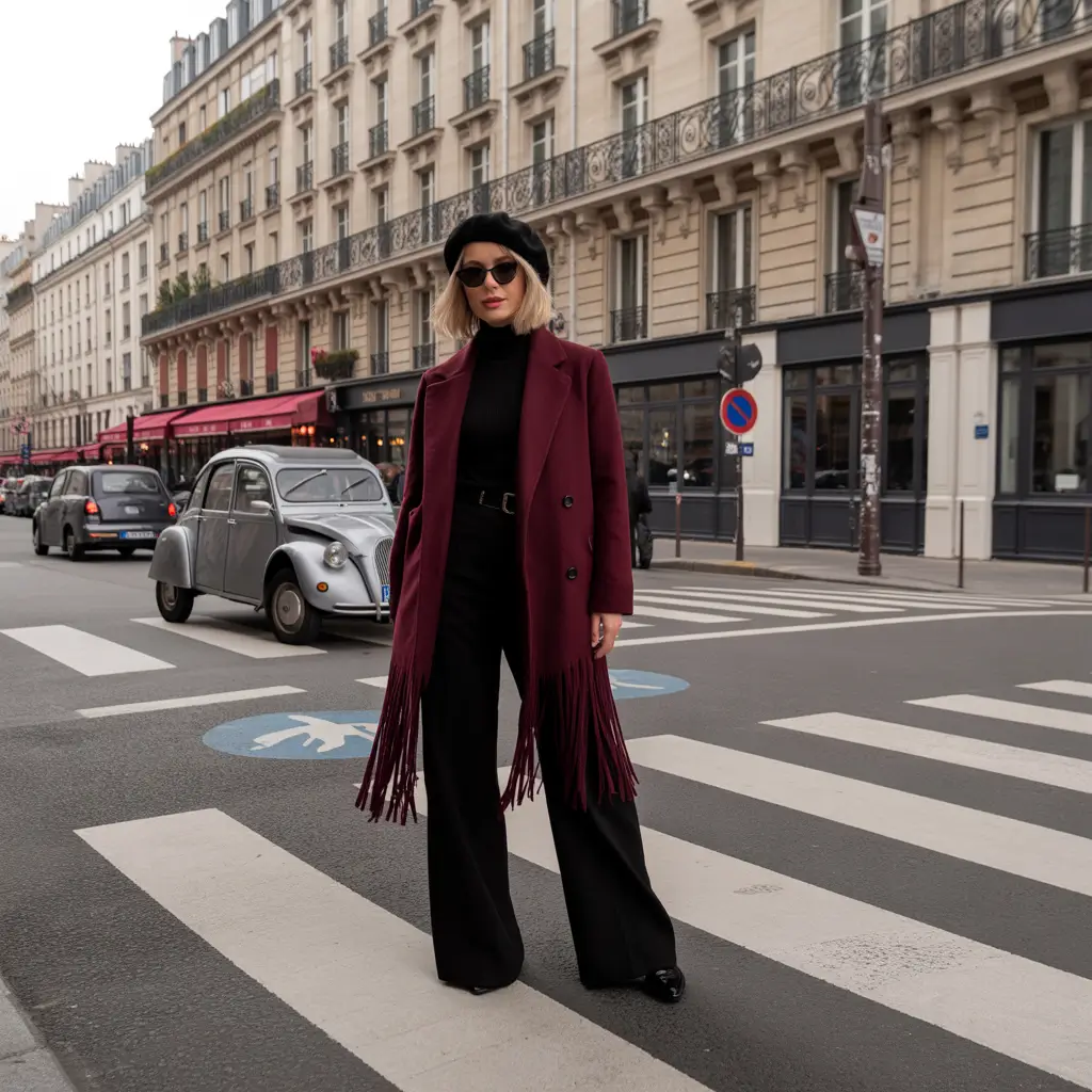 Trendy Outfit for Winter 2025 2026 Parisian Wine Tones