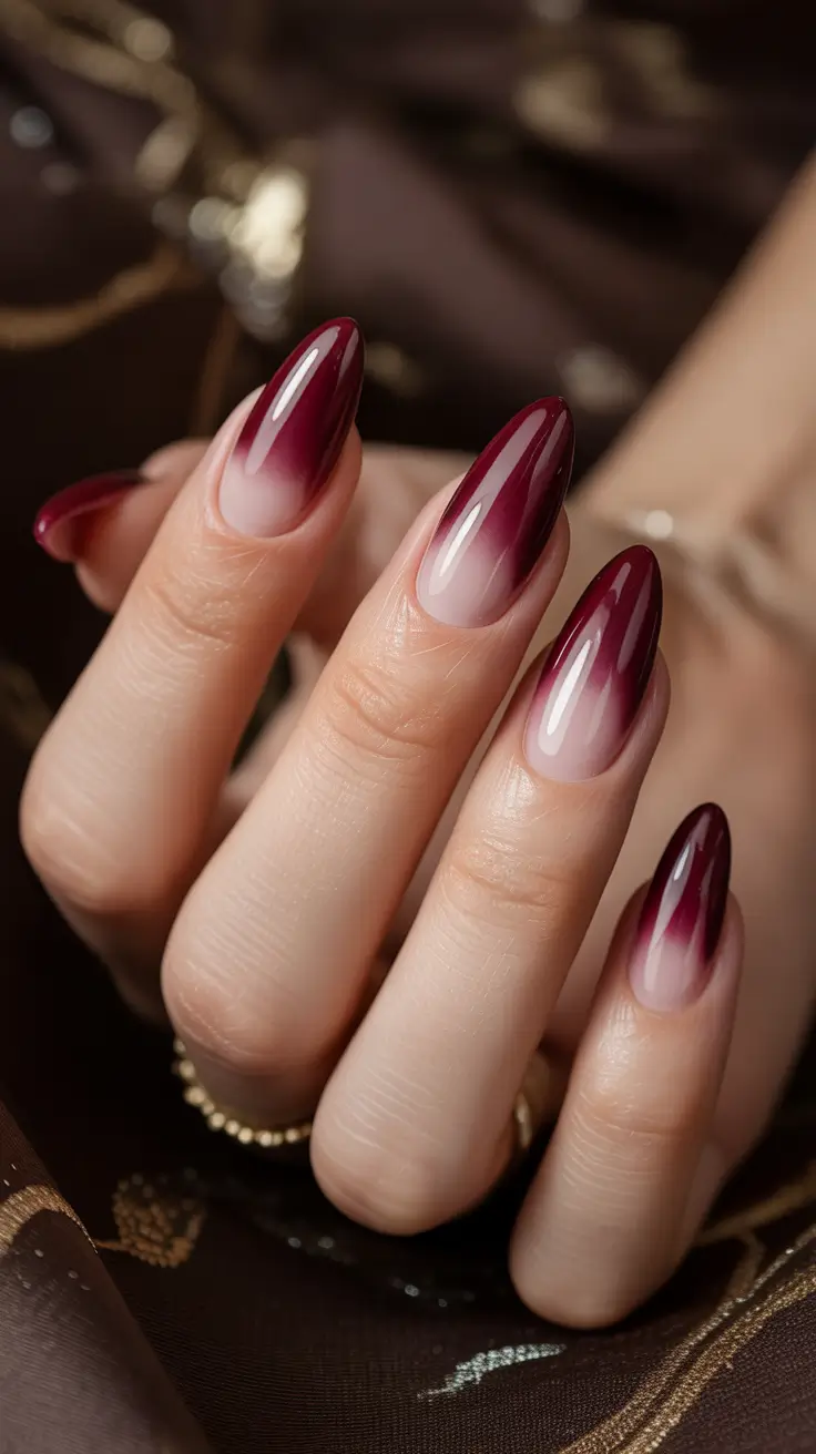 Trendy Winter Nails 2025-2026 Merlot Fade