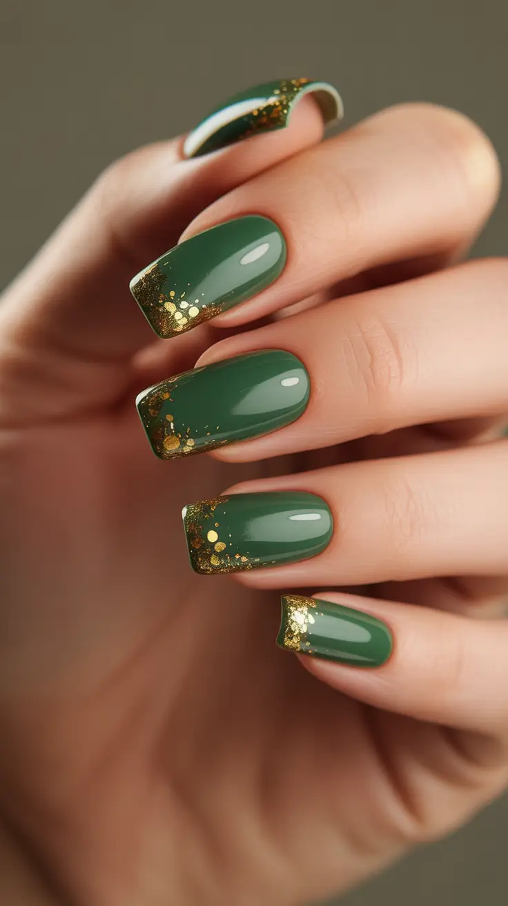 Trendy Winter Nails 2025-2026 Evergreen Luxe Tips