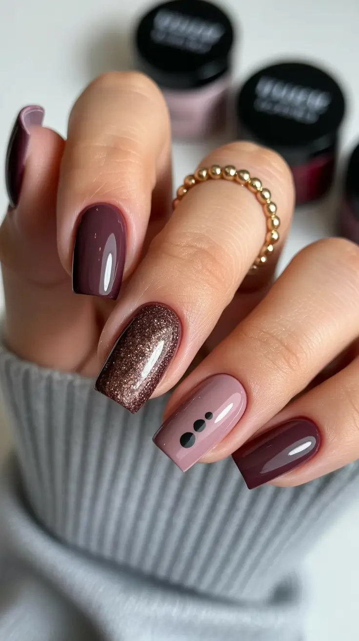 Trendy Winter Nails 2025-2026 Mocha Spark Fusion