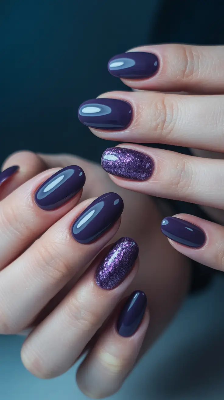 Winter 2025-2026 Dark Nail Colors Ideas Midnight Plum