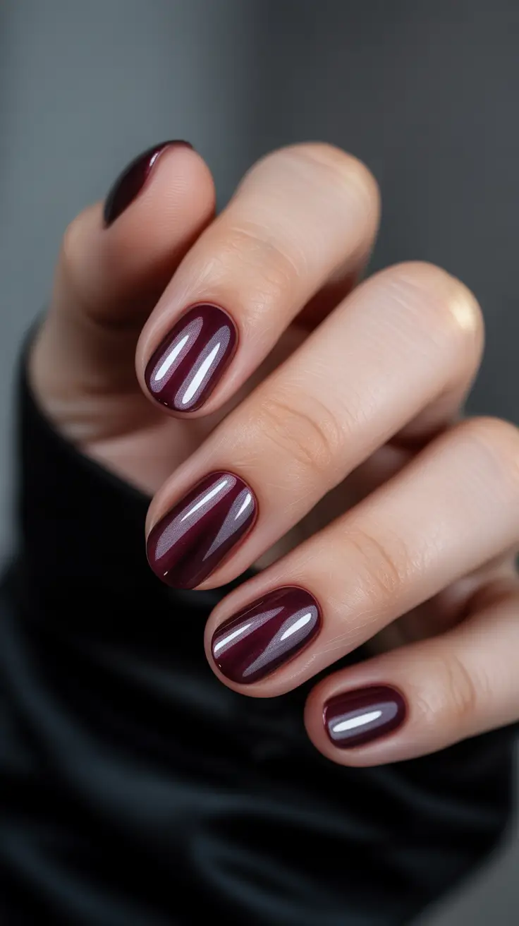 Winter 2025-2026 Dark Nail Colors Ideas Deep Cherry Glow
