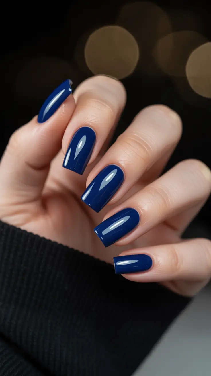Winter 2025-2026 Dark Nail Colors Ideas Navy