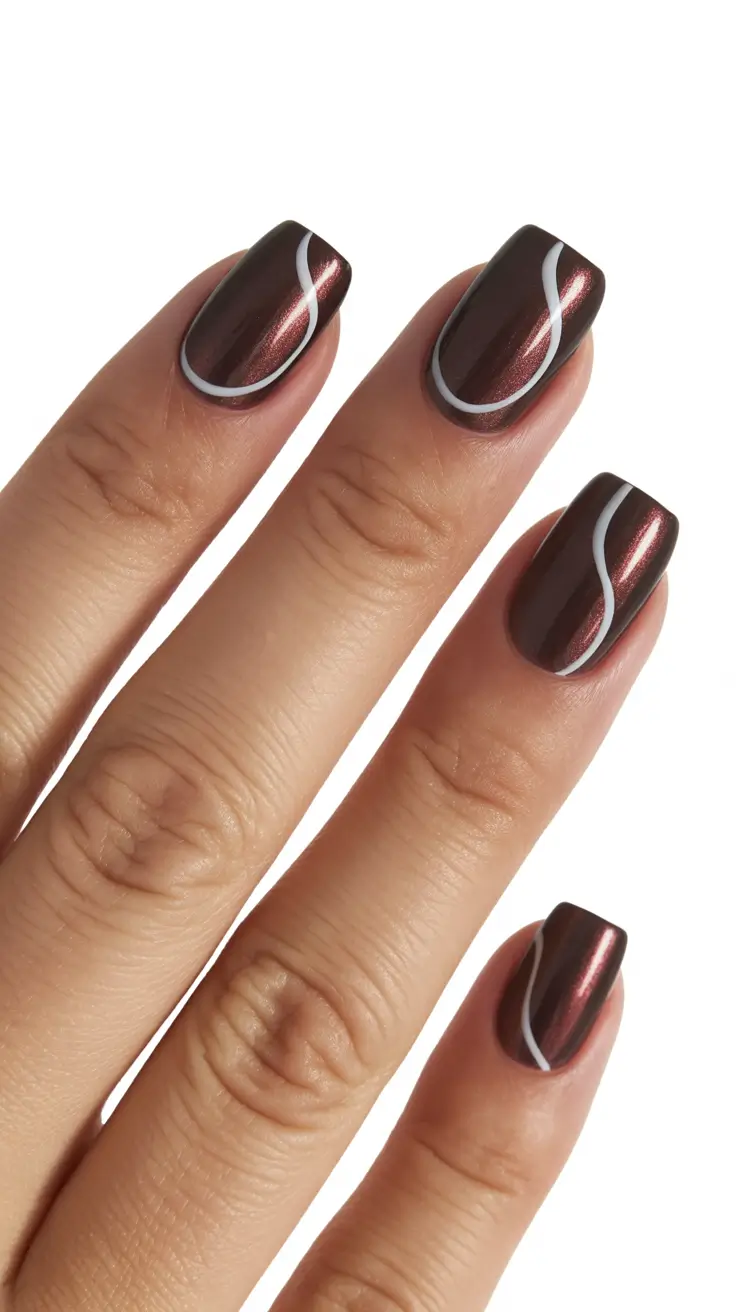 Winter 2025-2026 Dark Nail Colors Ideas Chestnut Flow