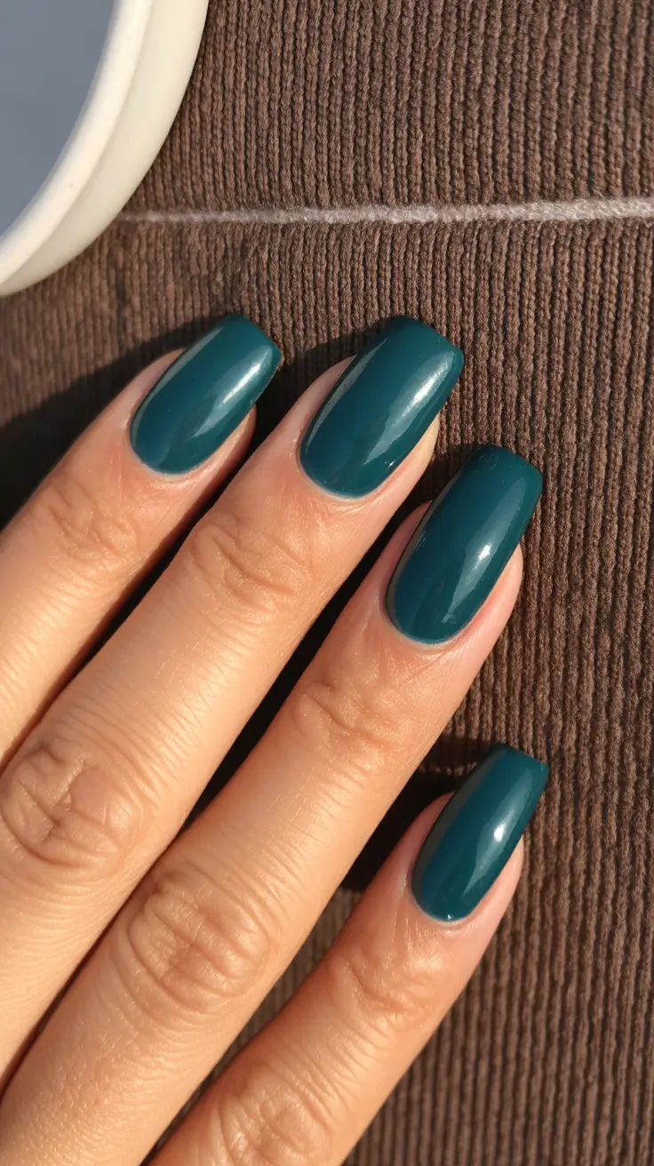 Winter 2025-2026 Dark Nail Colors Ideas Teal