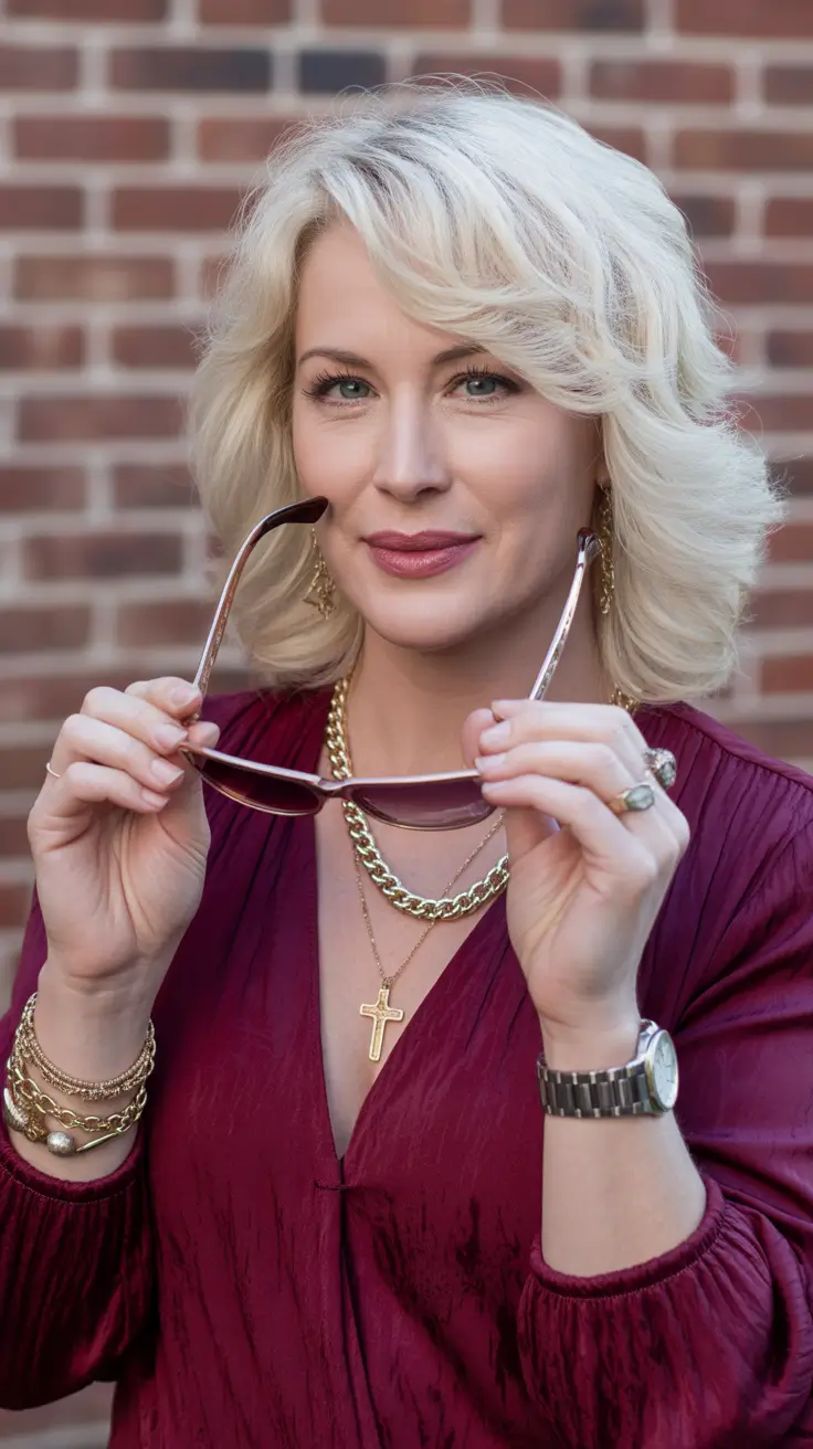 Winter 2025 2026 haircut Playful Blonde Layers with Retro Energy