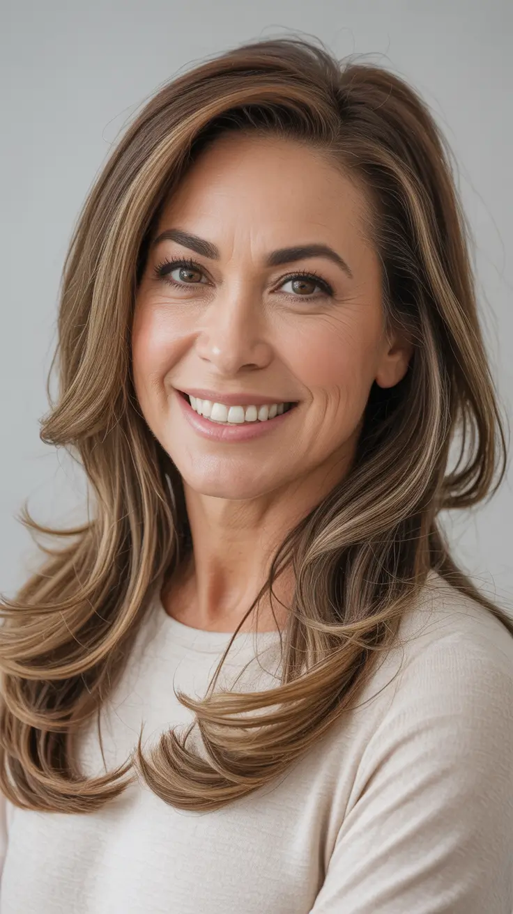 Winter 2025 2026 haircut Layered Brunette Flow with Soft Shine