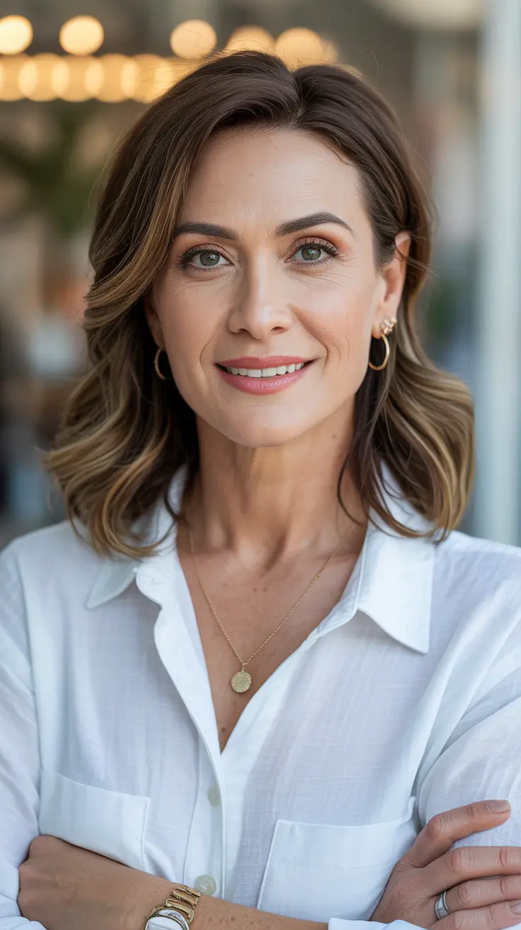 Winter 2025 2026 haircut Mid-Length Waves with Subtle Warmth