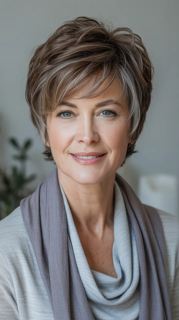 Winter 2025 2026 Haircuts for 50+ Women Textured Pixie with Soft Volume