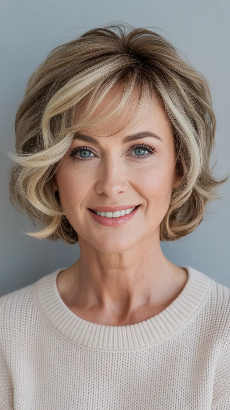Winter 2025 2026 Haircuts for 50+ Women Layered Short Cut with Soft Volume