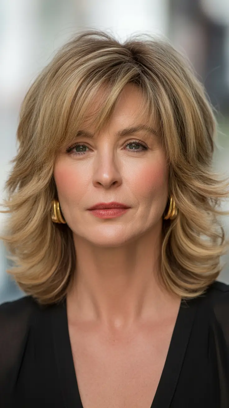 Winter 2025-2026 Hairstyles and Colors for Women Over 50 Layered Honey Bob with Subtle Volume