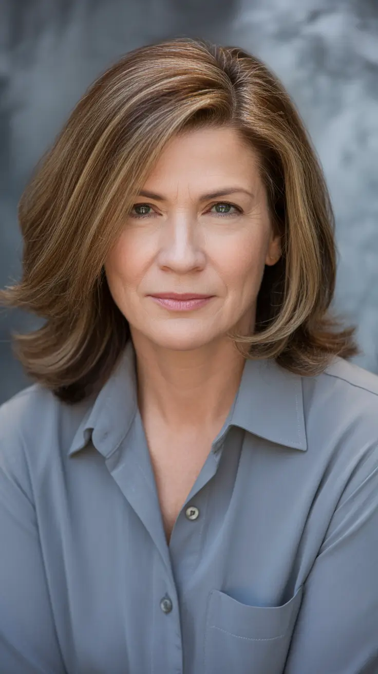 Winter 2025-2026 Hairstyles and Colors for Women Over 50 Subtle Chestnut Shine