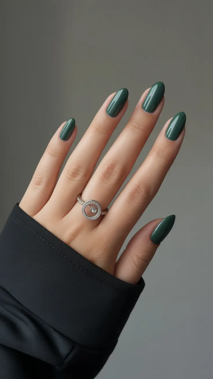 Winter Color Nails 2025-2026 Deep Forest Poise