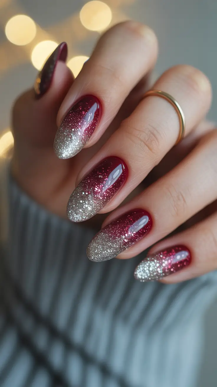 Winter Color Nails 2025-2026 Cranberry Stardust