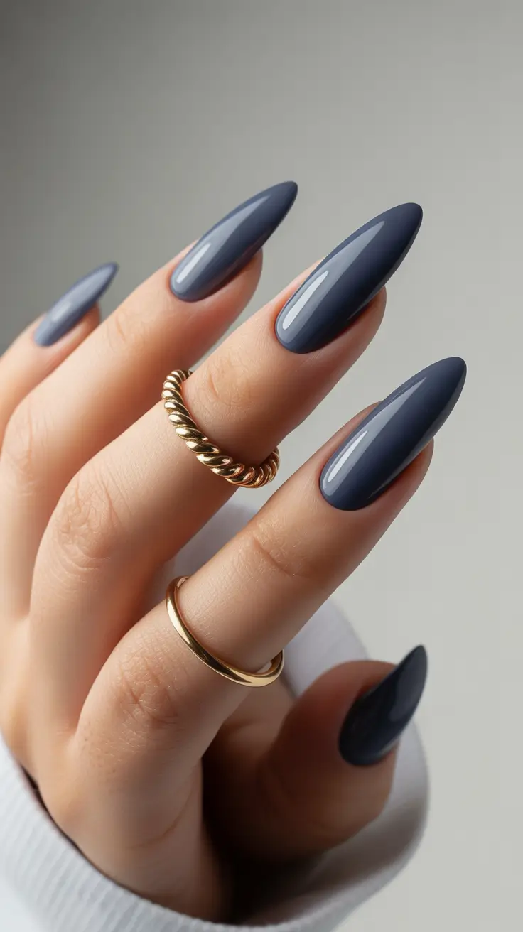Winter Color Nails 2025-2026 Midnight Slate Sophistication