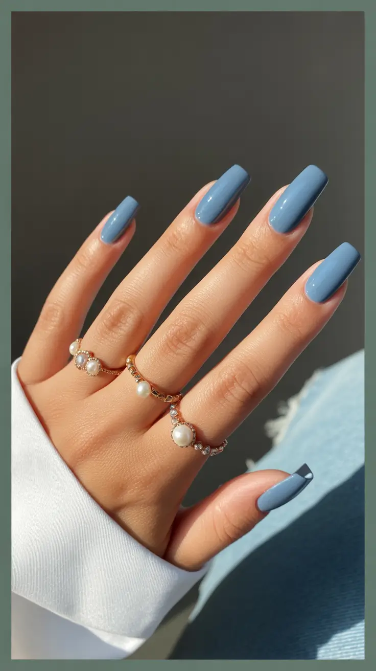 Winter Color Nails 2025-2026 Powder Blue Modernism