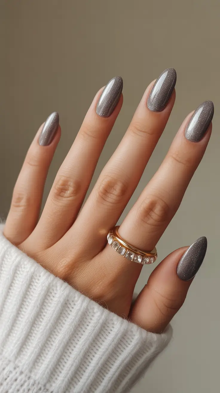Winter Color Nails 2025-2026 Frosted Steel Elegance