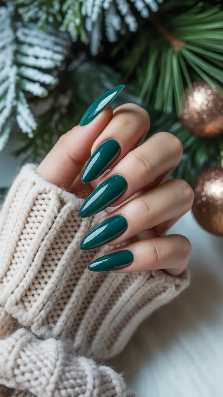Winter Color Nails 2025-2026 Evergreen Enchantment
