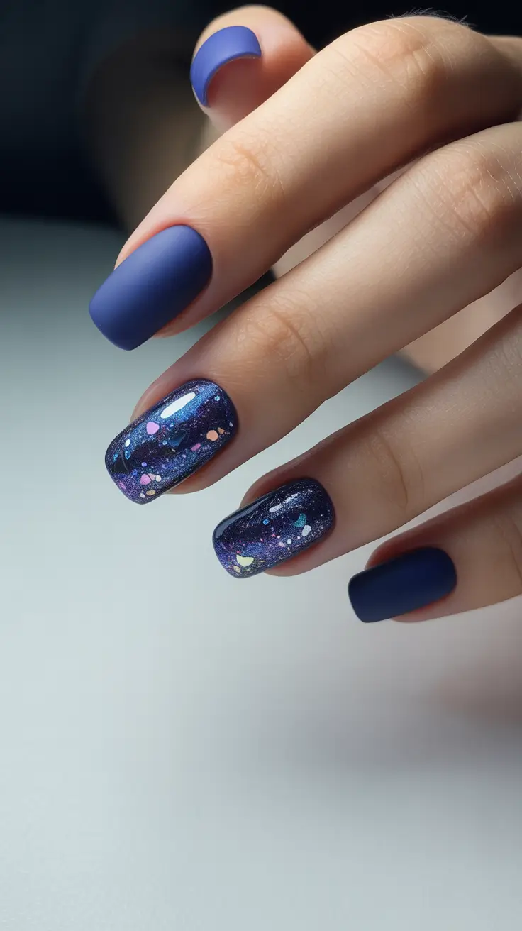Winter Color Nails 2025-2026 Midnight Galaxy Dreams