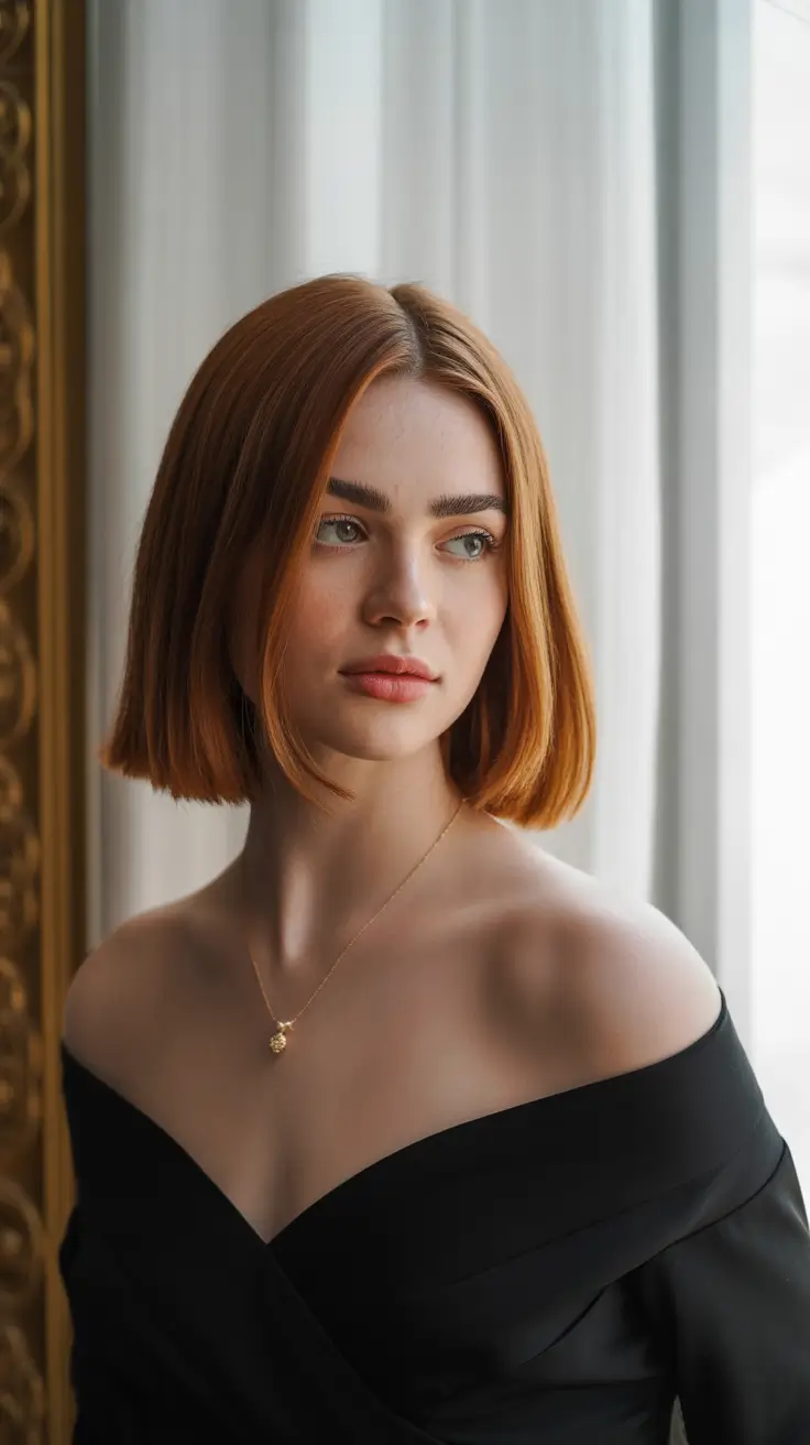 Winter Haircuts and Colors 2025–2026 Trends Copper Sleek Bob