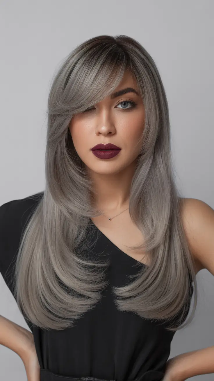 Winter Haircuts and Colors 2025–2026 Trends Silver Ash Layers with Volume