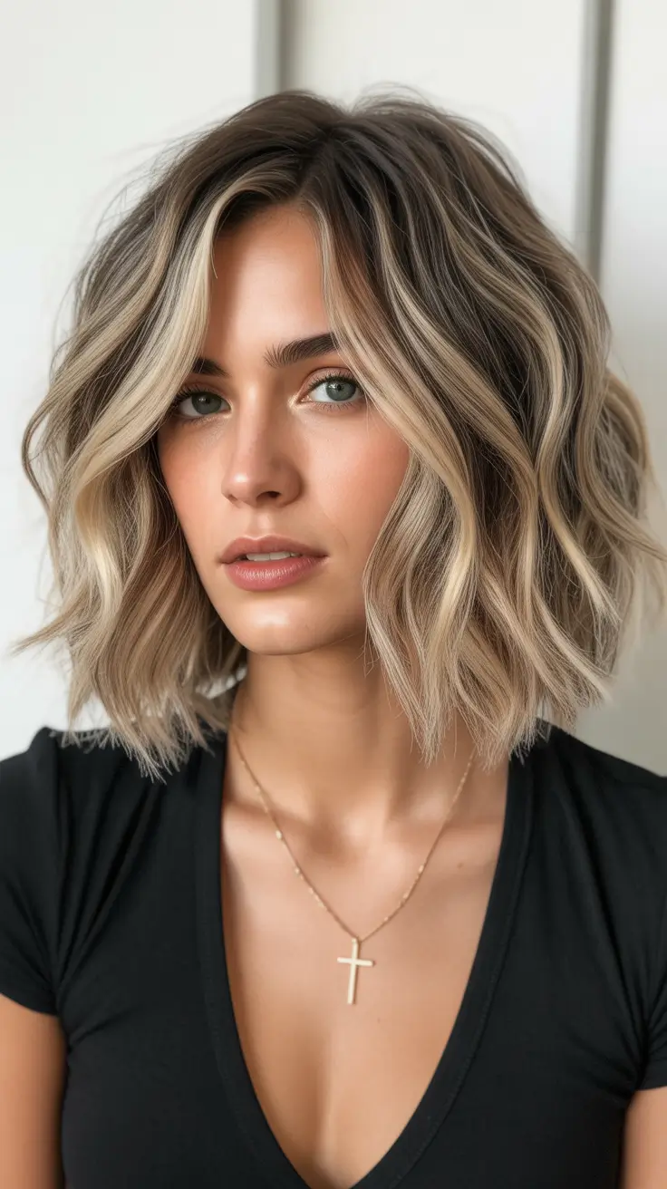 Winter Haircuts and Colors 2025–2026 Trends Rooted Champagne Blonde Bob