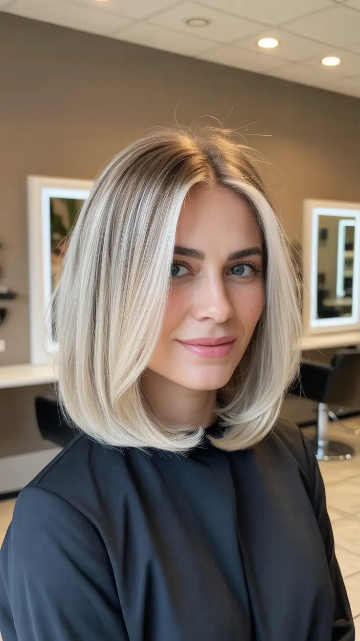 Winter Haircuts and Colors 2025–2026 Trends Ice-Blonde Straight Bob