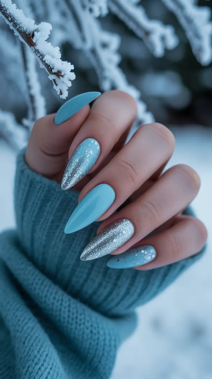 Winter Holiday Nails 2025-2026 Frozen Starlight