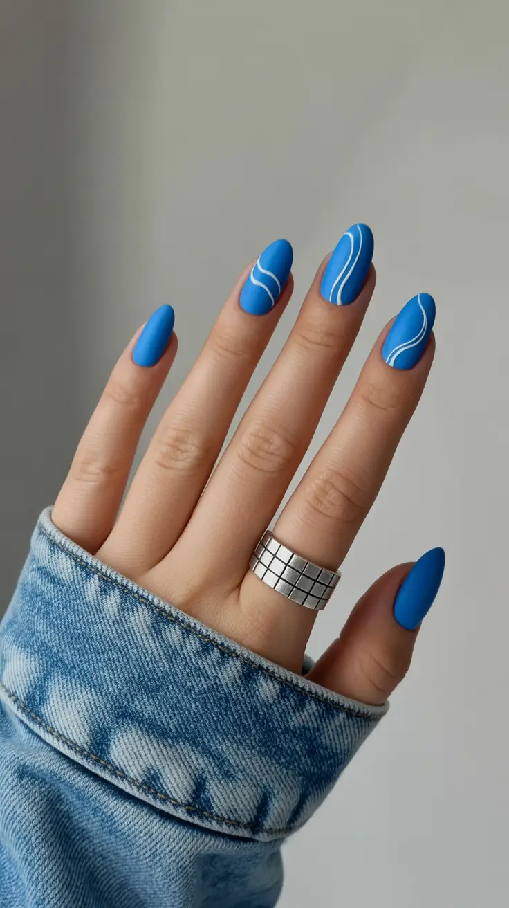 winter nail colors and designs ideas 2025-2026 Arctic Blue Waves
