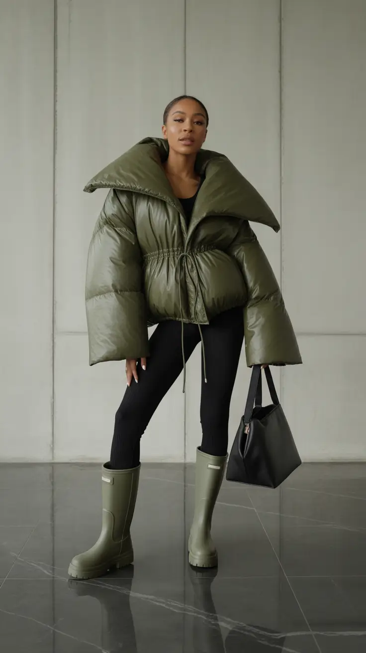Winter Outfits for Black Girl ideas 2025 2026 Olive Utility Chic